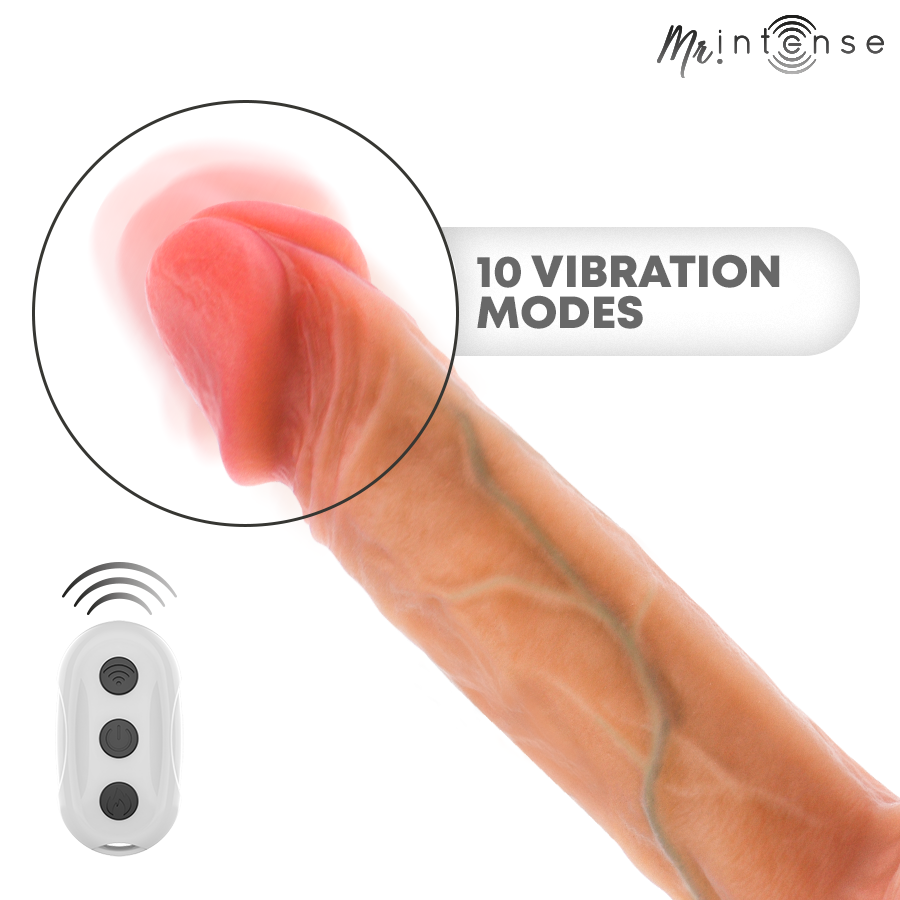 MR INTENSE - LOGAN VIBRATOR DILDO SILICONE WITH HEAT EFFECT AND REMOTE CONTROL 20 CM -Ø- 4,1 CM - Imagem de 5