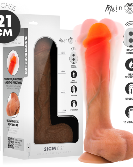 MR INTENSE - BRADLEY SILICONE VIBRATING DILDO WITH HEAT EFFECT AND REMOTE CONTROL 21 CM -Ø- 4.2 CM