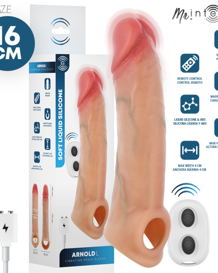 MR INTENSE - ARNOLD L VIBRATOR SILICONE PENIS SLEEVE WITH REMOTE CONTROL 16 CM -Ø- 4.5 CM