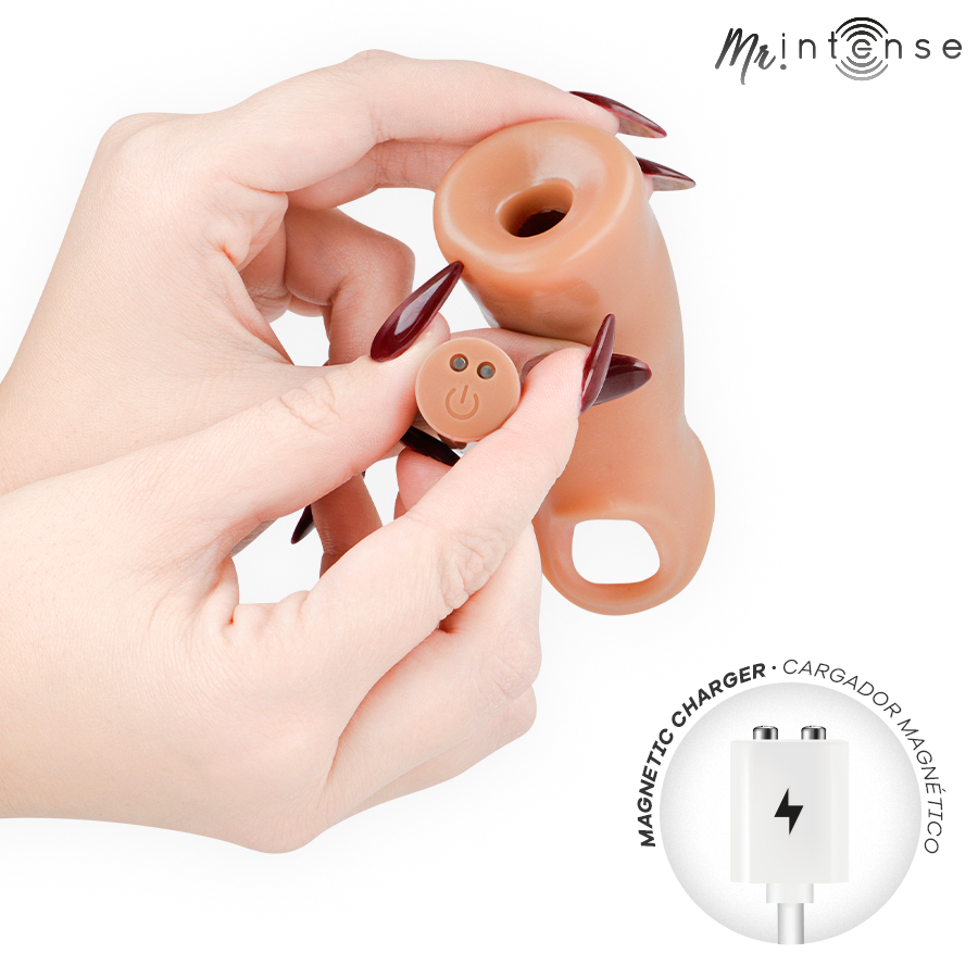 MR INTENSE - ARNOLD L VIBRATOR SILICONE PENIS SLEEVE WITH REMOTE CONTROL 16 CM -Ø- 4.5 CM - Imagem de 4