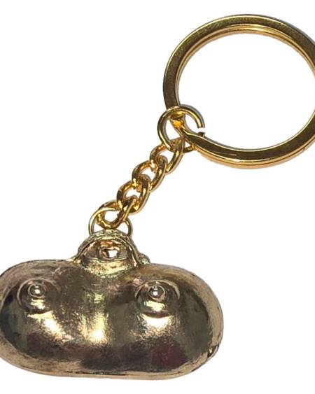 DIABLO PICANTE - GOLD METAL KEYCHAIN WITH BREASTS