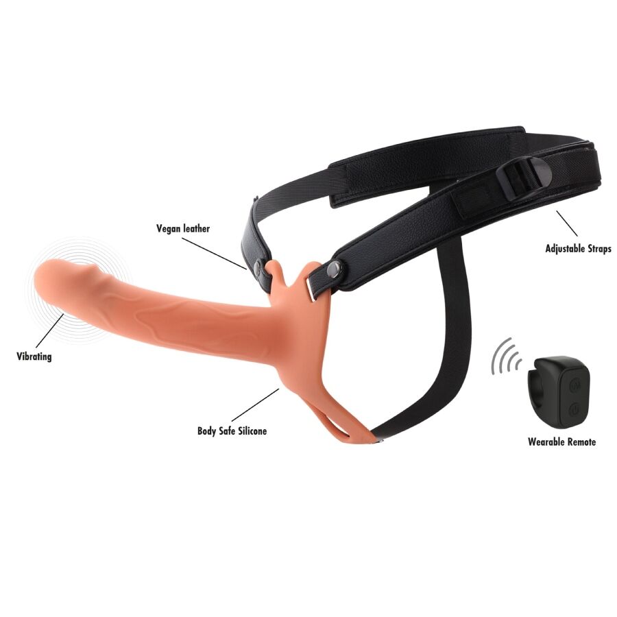 HIDDEN DESIRE - INFERNO VIBRATING PENIS SLEEVE STRAP-ON 18 CM - Imagem de 3