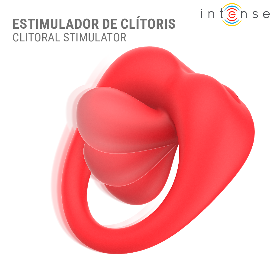 INTENSE - RUSSELL VIBRATING PENIS RING WITH CLITORIS STIMULATION RED - Imagem de 4