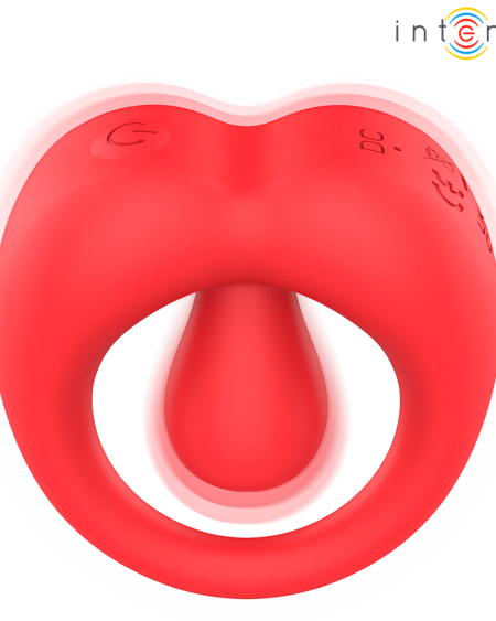 INTENSE - RUSSELL VIBRATING PENIS RING WITH CLITORIS STIMULATION RED