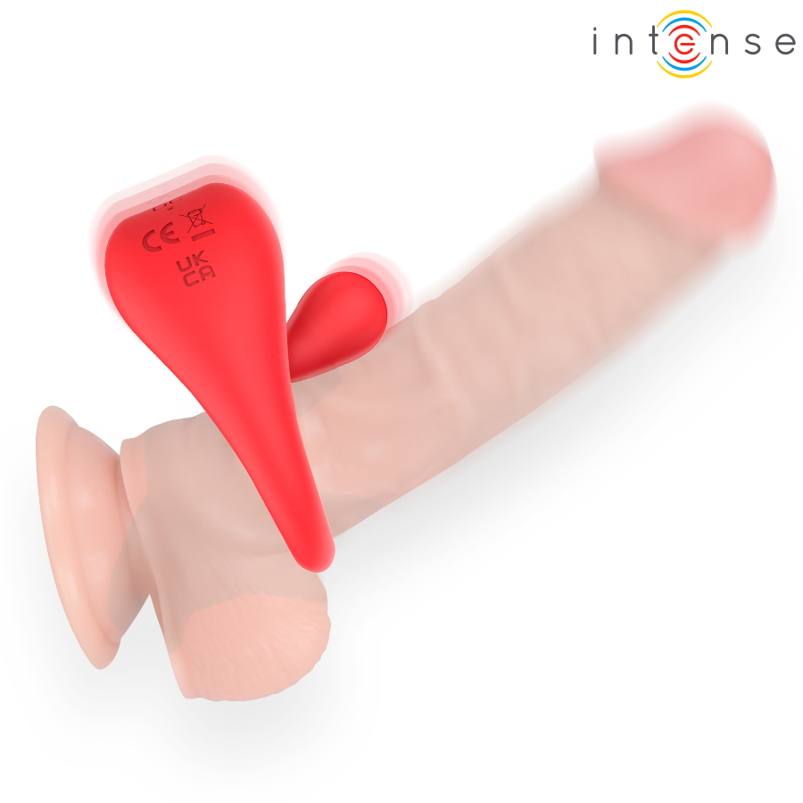INTENSE - RUSSELL VIBRATING PENIS RING WITH CLITORIS STIMULATION RED - Imagem de 2