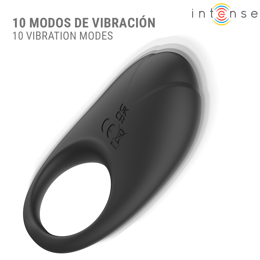 INTENSE - MERLOTTE VIBRATING PENIS RING WITH CLITORIS STIMULATION BLACK - Imagem de 3