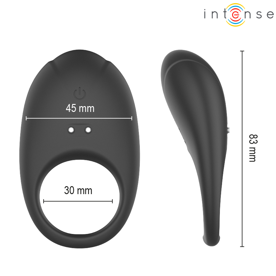 INTENSE - MERLOTTE VIBRATING PENIS RING WITH CLITORIS STIMULATION BLACK - Imagem de 5