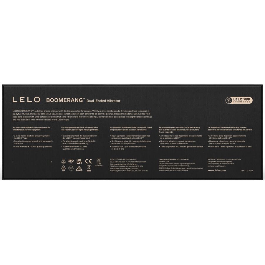 LELO - BOOMERANG DOUBLE ENDED VIBRATOR CORAL RED - Imagem de 5