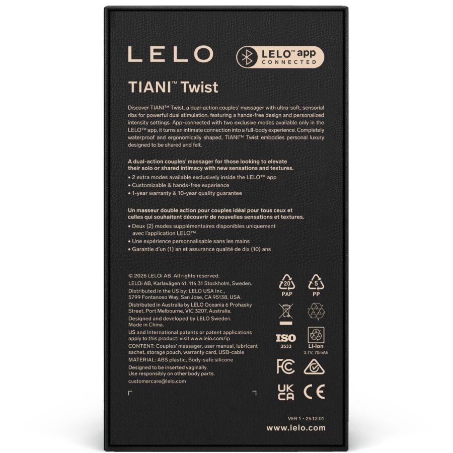 LELO - TIANI TWIST COUPLES VIBRATOR LAVENDER - Imagem de 4