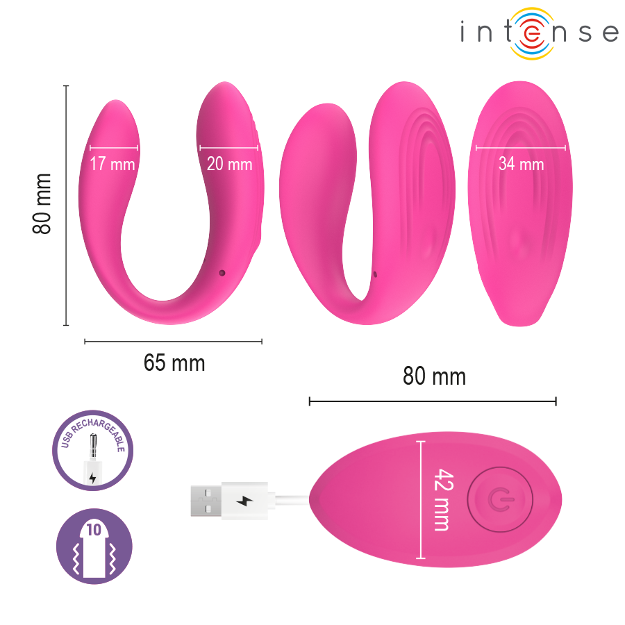 INTENSE - NORA VIBRATING CLAMP STIMULATOR PINK - Imagem de 3