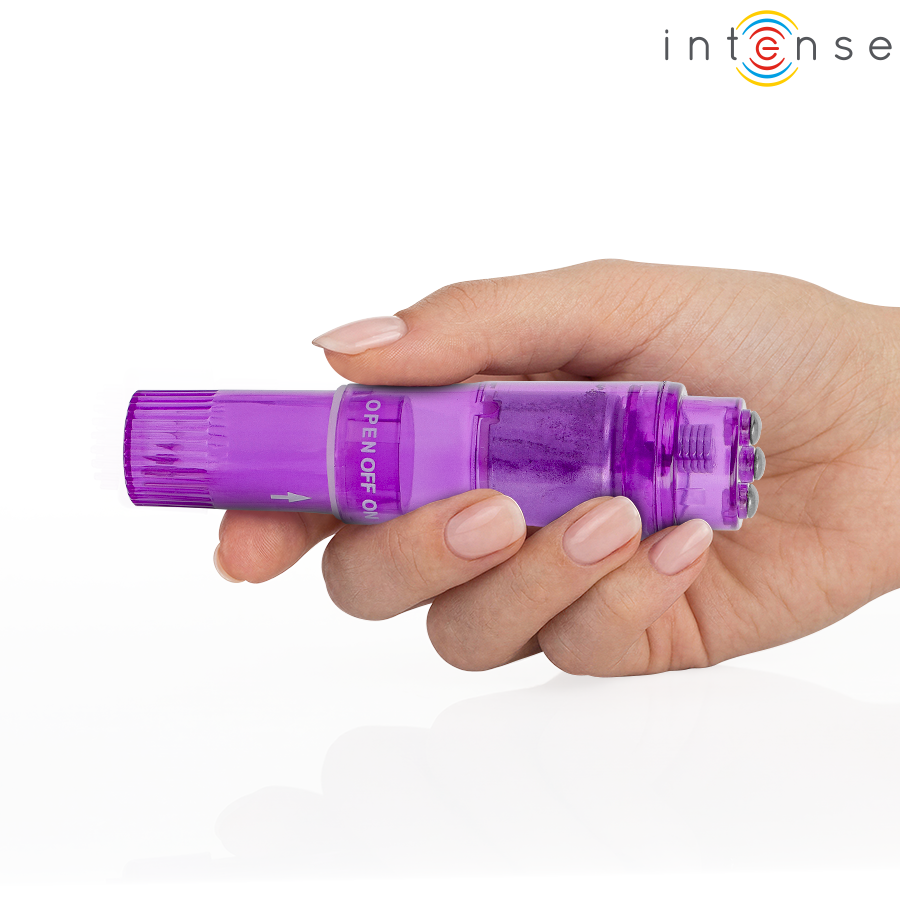 INTENSE - KURT MINI MASSAGER WITH 4 INTERCHANGEABLE HEADS PURPLE - Imagem de 4