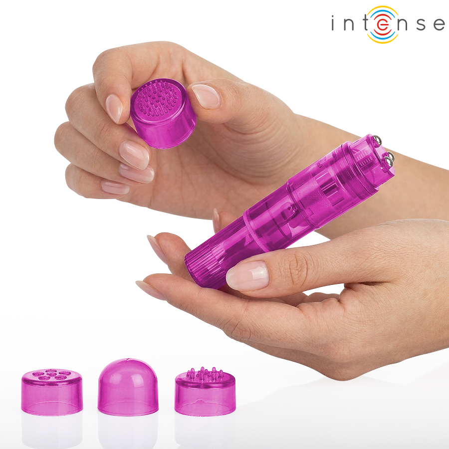 INTENSE - KURT MINI MASSAGER WITH 4 INTERCHANGEABLE HEADS PINK - Imagem de 2