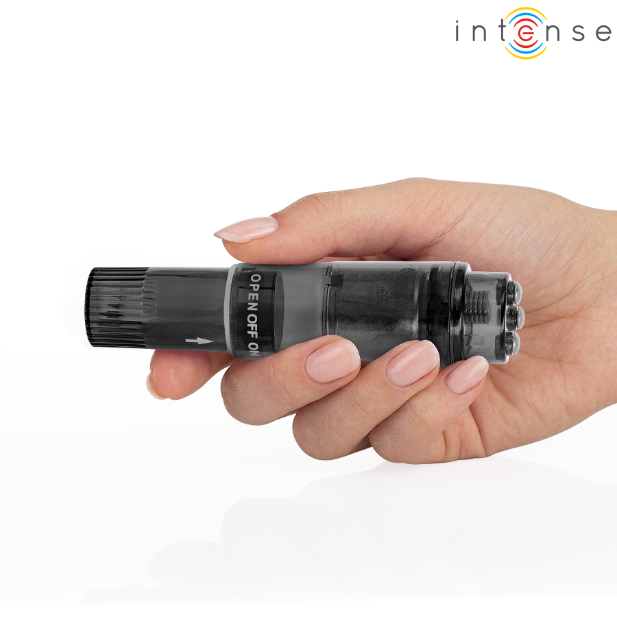 INTENSE - KURT MINI MASSAGER WITH 4 INTERCHANGEABLE HEADS BLACK - Imagem de 4