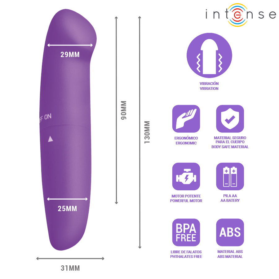 INTENSE - PHIL G-SPOT VIBRATOR PURPLE 13 CM - Imagem de 3