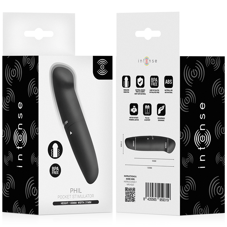 INTENSE - PHIL G-SPOT VIBRATOR BLACK 13 CM - Imagem de 5