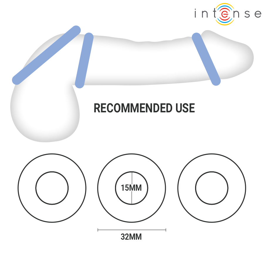 INTENSE - WICK SET OF 3 PENIS RINGS VARIOUS COLORS - Imagem de 3