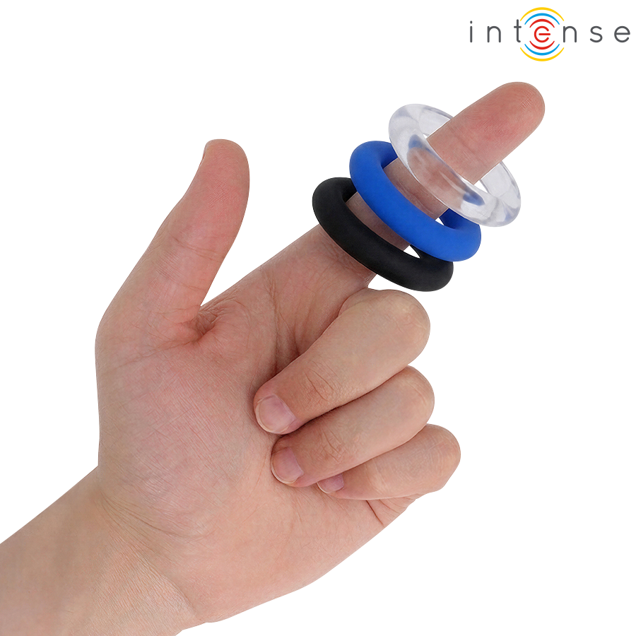 INTENSE - WICK SET OF 3 PENIS RINGS VARIOUS COLORS - Imagem de 2