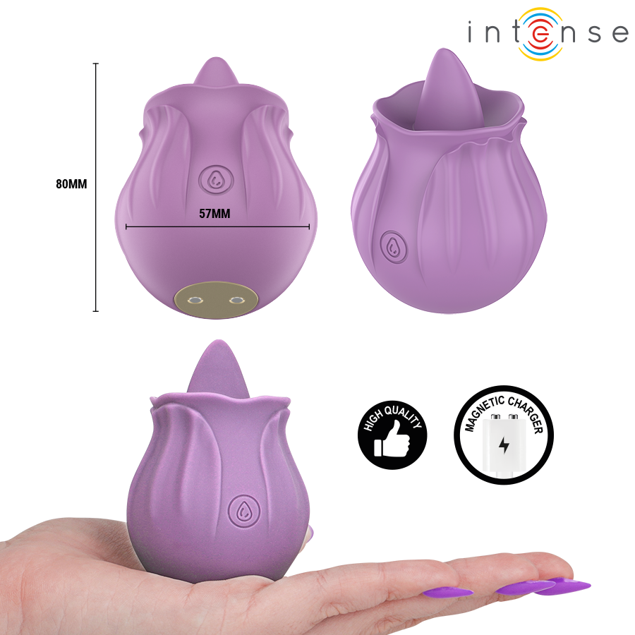 INTENSE - AZALEA FLOWER CLIT STIMULATING 10 VIBRATIONS PURPLE - Imagem de 3