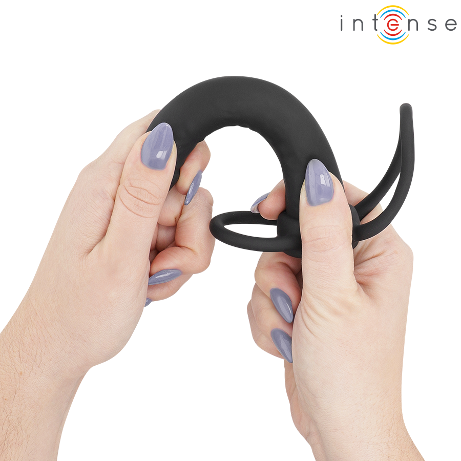 INTENSE- LUCAS ANAL DILDO WITH COCK AND TESTICLE RING SILICONE - Imagem de 5