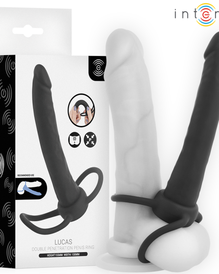 INTENSE- LUCAS ANAL DILDO WITH COCK AND TESTICLE RING SILICONE