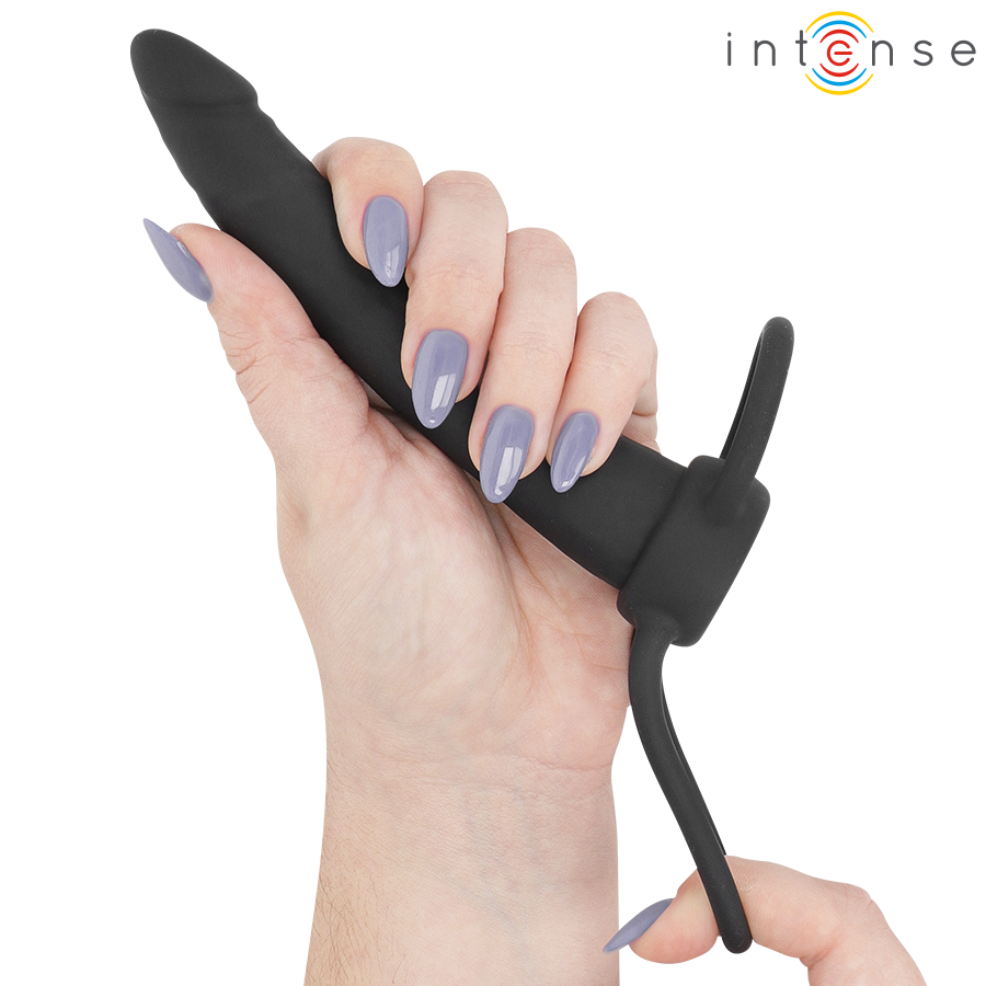 INTENSE- LUCAS ANAL DILDO WITH COCK AND TESTICLE RING SILICONE - Imagem de 4