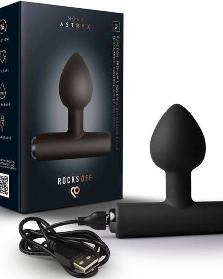 ROCKS-OFF - NOVA ASTRYX PREMIUM PLUG ANAL RECARGABLE 16 FUNCIONES NEGRO