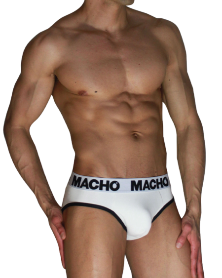 MACHO - MCH006 SLIP CLÁSICO BLANCO + NEGRO S