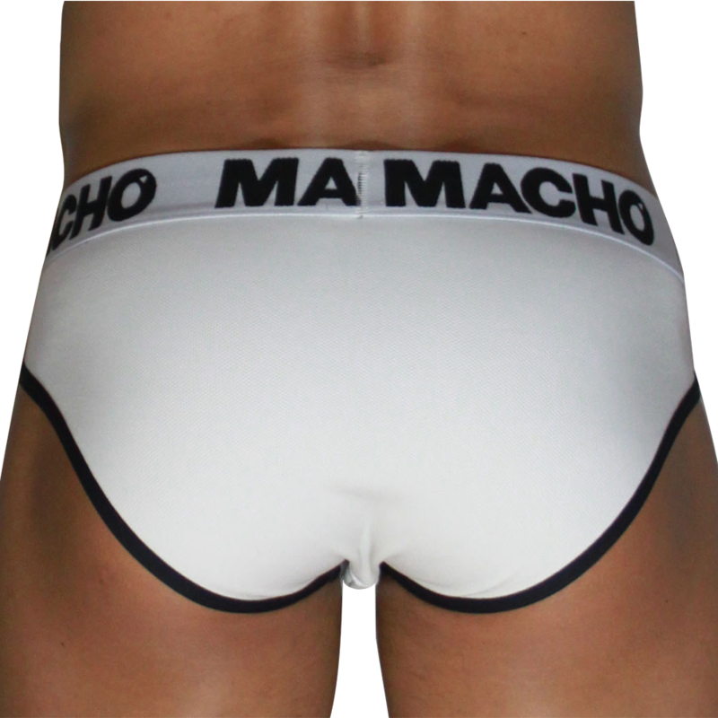 MACHO - MCH006 SLIP CLÁSICO BLANCO + NEGRO S - Imagem de 3