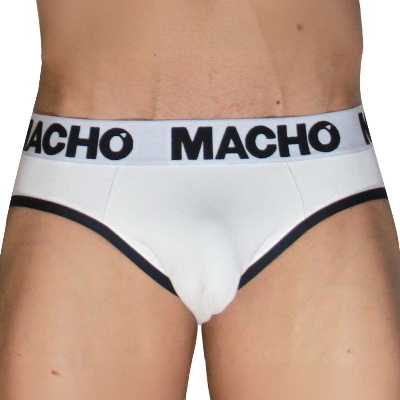 MACHO - MCH006 SLIP CLÁSICO BLANCO + NEGRO S - Imagem de 2