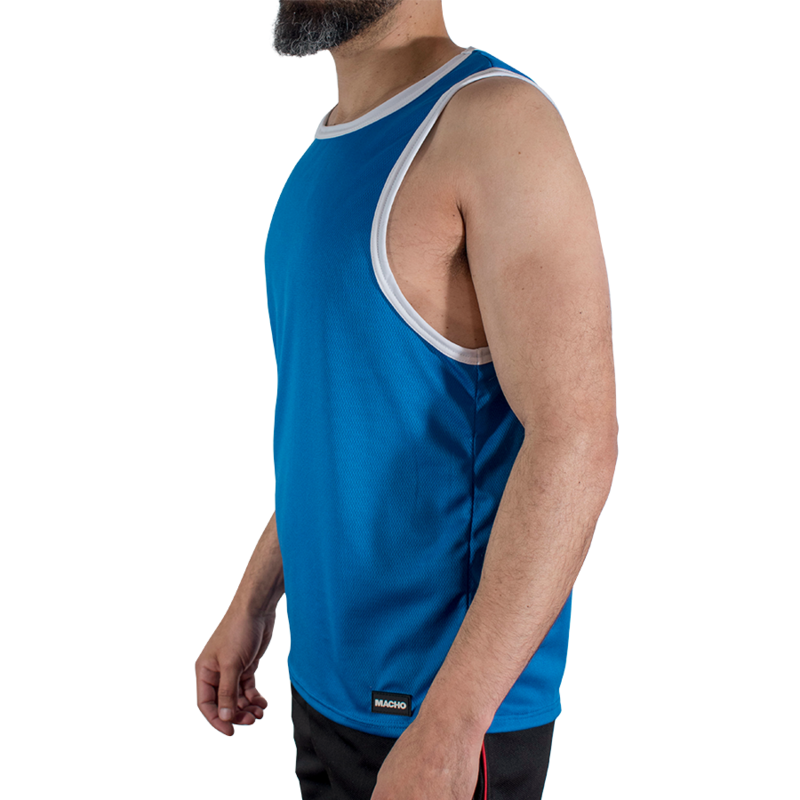 MACHO - CMV002 CAMISETA GYM AZUL S/M - Imagem de 2