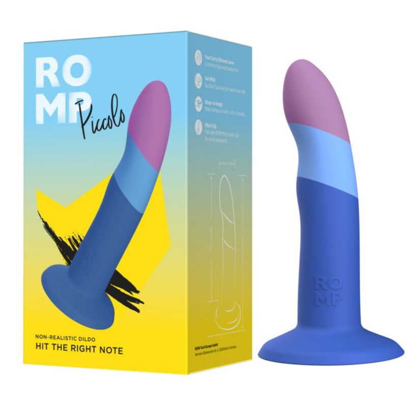 ROMP - PICCOLO SILICONE DILDO WITH TRICOLOR SUCTION CUP 14 CM - Imagem de 4