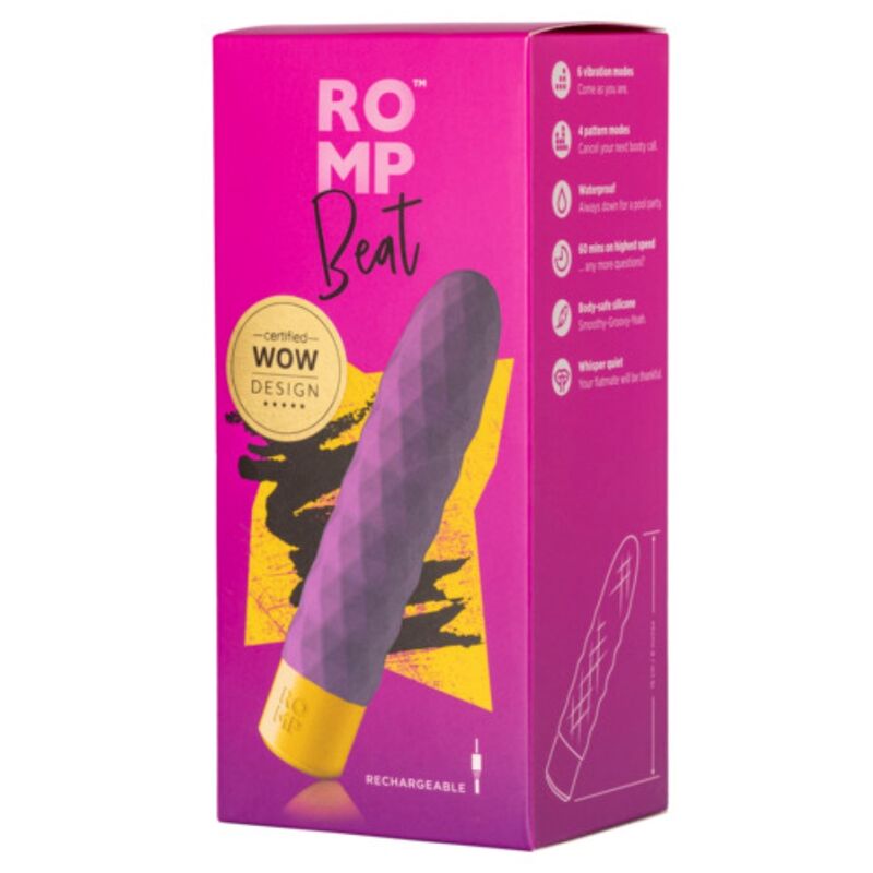 ROMP - BEAT MINI MULTIFUNCTION VIBRATING BULLET VIOLET - Imagem de 5