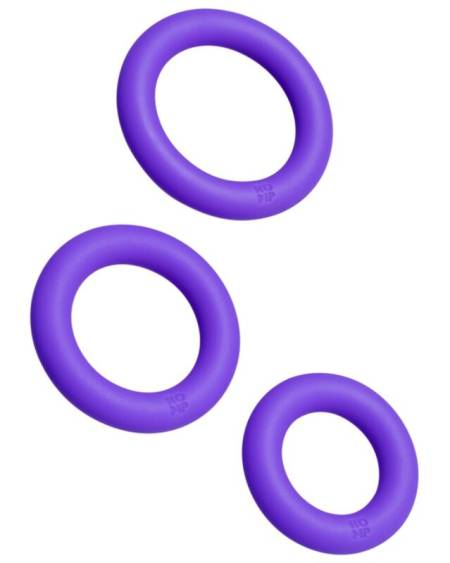 ROMP - REMIX TRIO SET OF 3 PURPLE SILICONE PENIS RINGS