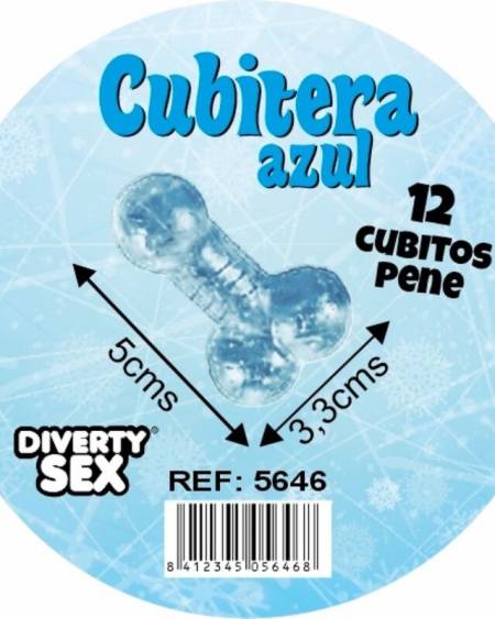 DIABLO PICANTE - 12 PENISES HARD SILICONE HANGING ICE BUCKET BLUE