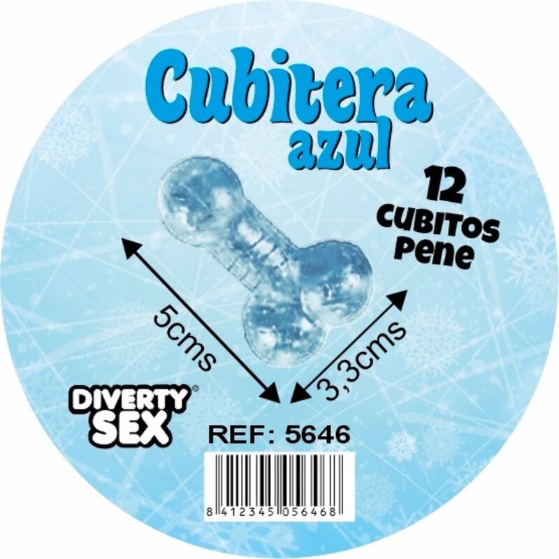 DIABLO PICANTE - 12 PENISES HARD SILICONE HANGING ICE BUCKET BLUE