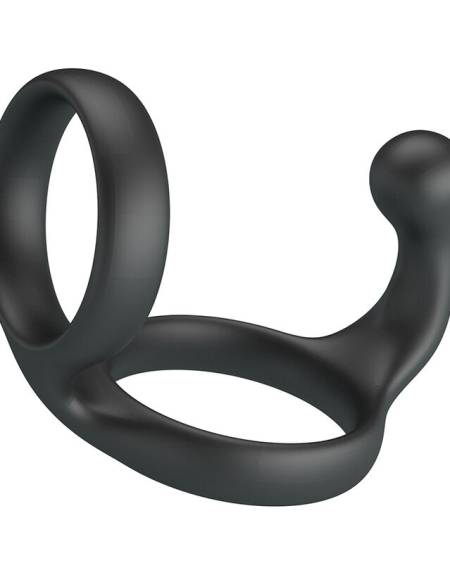 CRAZY BULL - FLORIAN DOUBLE COCK AND BALL RING BLACK