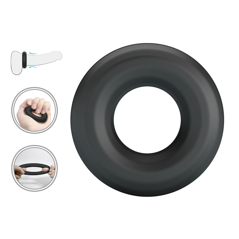 CRAZY BULL - URBAN SUPER SOFT SILICONE COCK RING BLACK - Imagem de 5