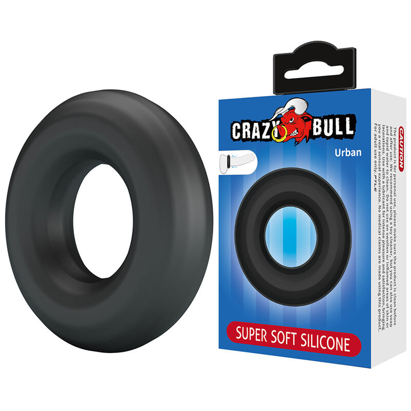 CRAZY BULL - URBAN SUPER SOFT SILICONE COCK RING BLACK - Imagem de 2