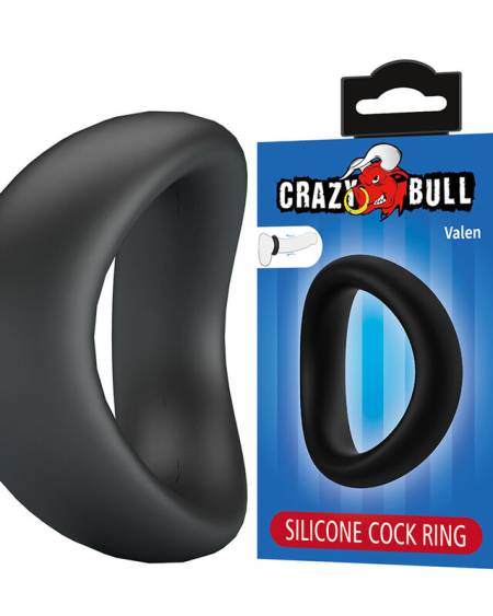 CRAZY BULL - VALEN ERGONOMIC SILICONE COCK RING BLACK