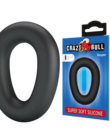 CRAZY BULL - VESPER SUPER SOFT SILICONE COCK RING BLACK