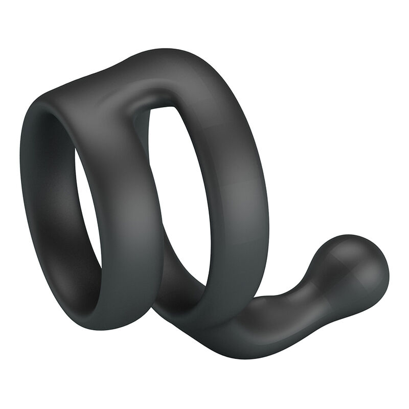 CRAZY BULL - YANCY DOUBLE COCK AND BALL RING BLACK - Imagem de 3