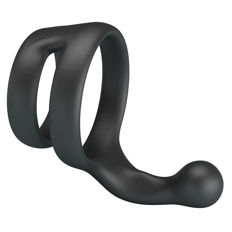 CRAZY BULL - YANCY DOUBLE COCK AND BALL RING BLACK - Imagem de 5
