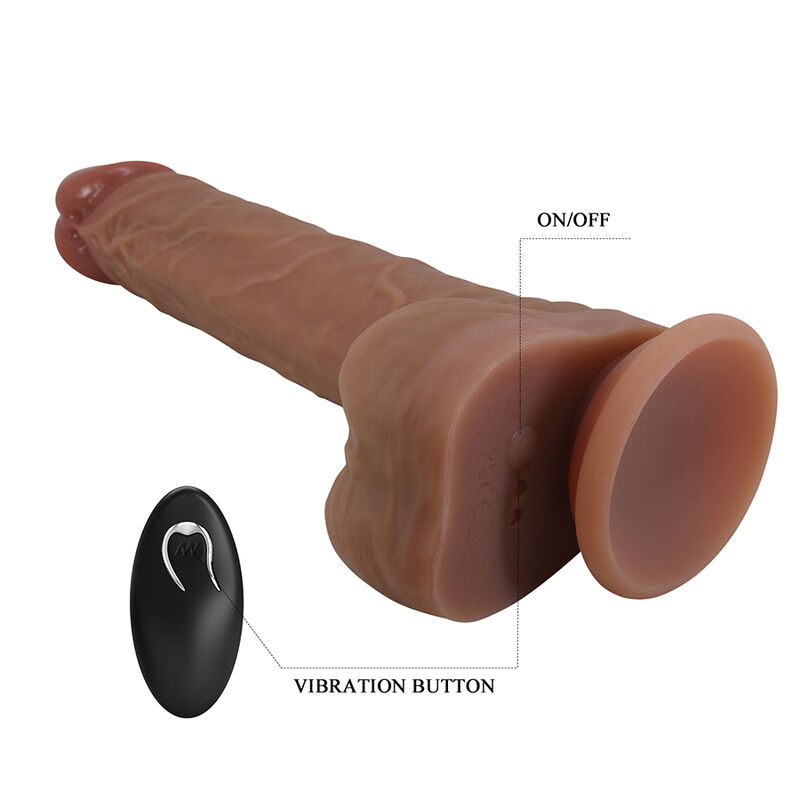 PRETTY LOVE - JONATHAN REALISTIC THRUSTING VIBRATOR WITH REMOTE CONTROL BROWN - Imagem de 3