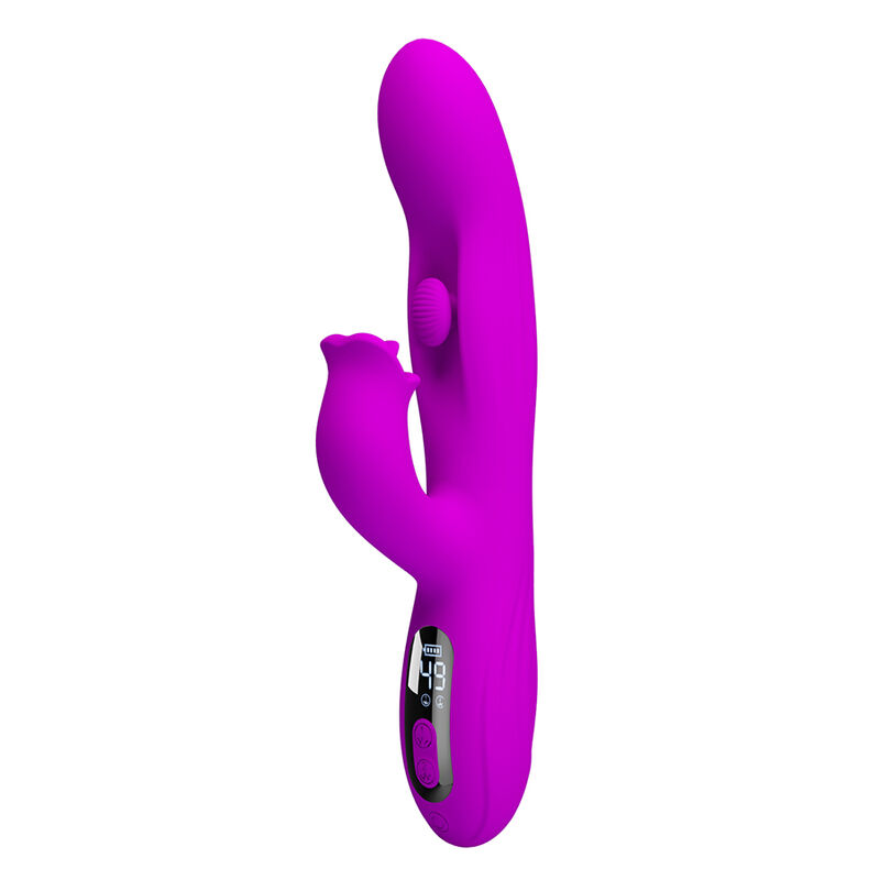 PRETTY LOVE - YALANDA RABBIT OSCILLATING VIBRATOR WITH LED DISPLAY PURPLE - Imagem de 4