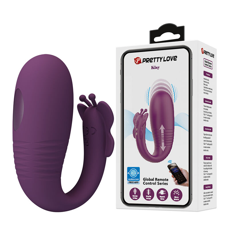 PRETTY LOVE - KLAY THRUSTING EGG VIBRATOR APP CONTROL PURPLE - Imagem de 2