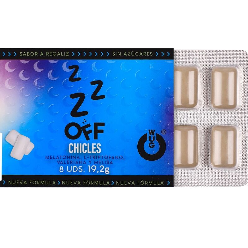 WUG Off - The functional chewing gum that helps you relax and sleep better. BLISTER OF 8 PACKS - Imagem de 2