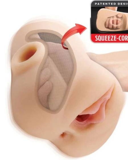 PDX PLUS - DOUBLE POUNDER VIBRATING SQUEEZE STROKER LIGHT 20.5 CM
