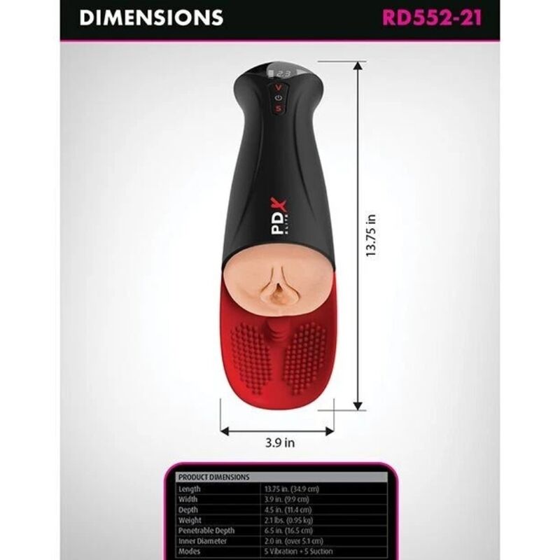 PDX ELITE - FUCK-O-MATIC PRO XL AUTOMATIC MASTURBATOR 42 CM - Imagem de 5