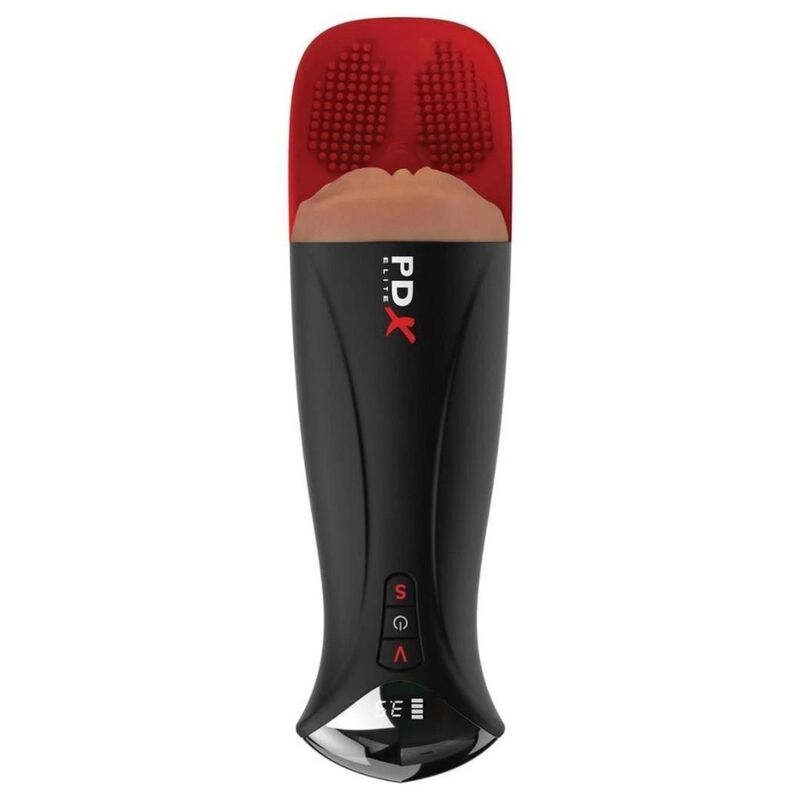 PDX ELITE - FAP-O-MATIC PRO XL AUTOMATIC VIBRATING STROKER BROWN 34.9 CM - Imagem de 2