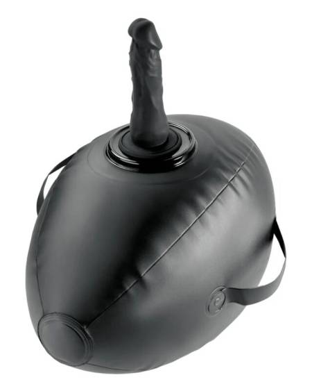 FETISH FANTASY SERIES - BODY DOCK INFLATABLE LOVE BALL WITH DILDO BLACK 41.9 CM